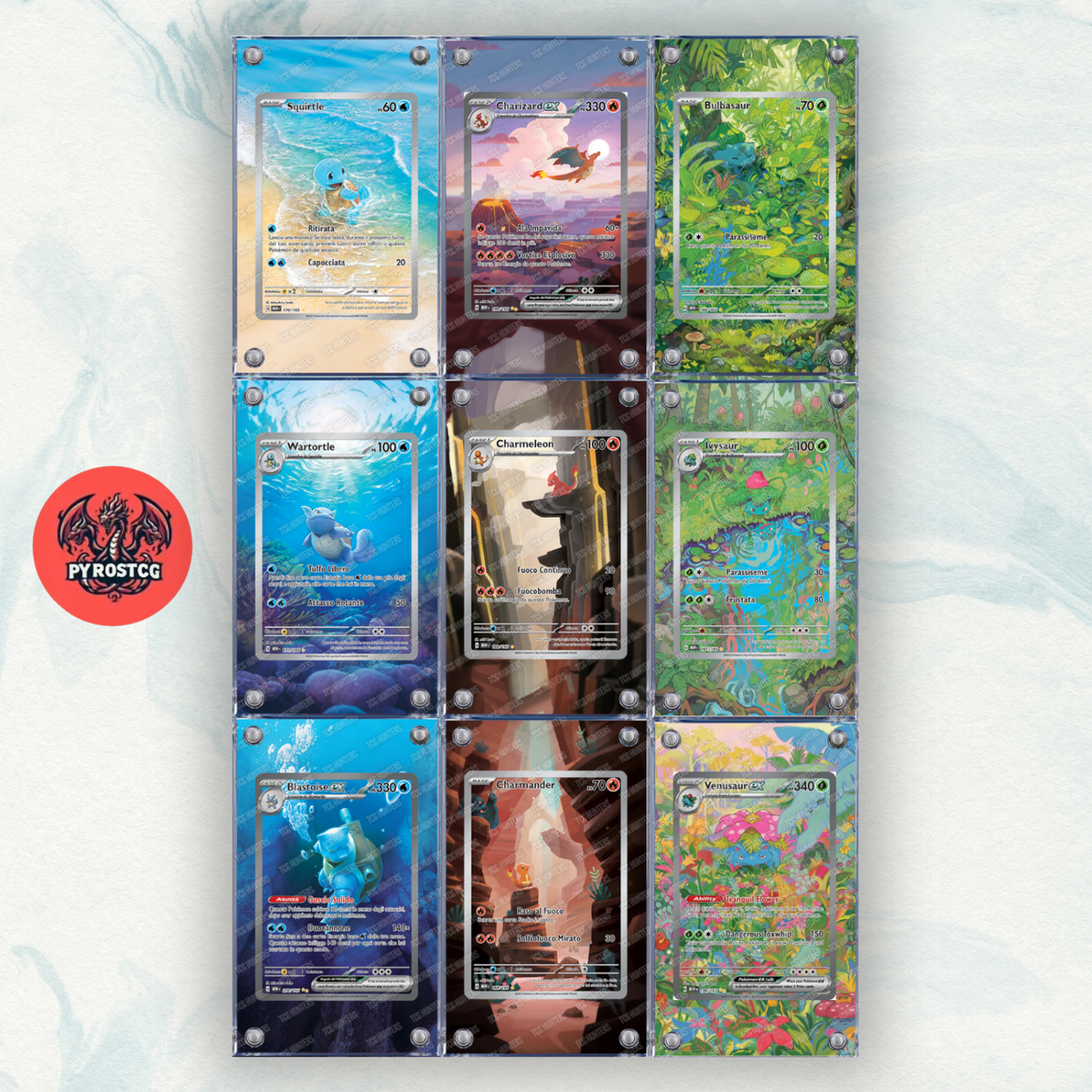 Pokémon x9 Teca Magnetica Extended Art + Cornice Magnetica - 151 Starters  0