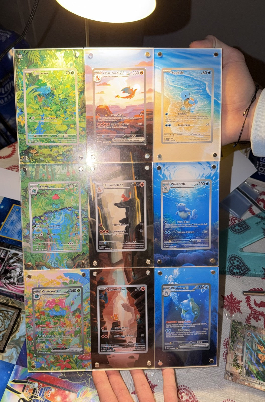 Pokémon x9 Teca Magnetica Extended Art + Cornice Magnetica - 151 Starters  1
