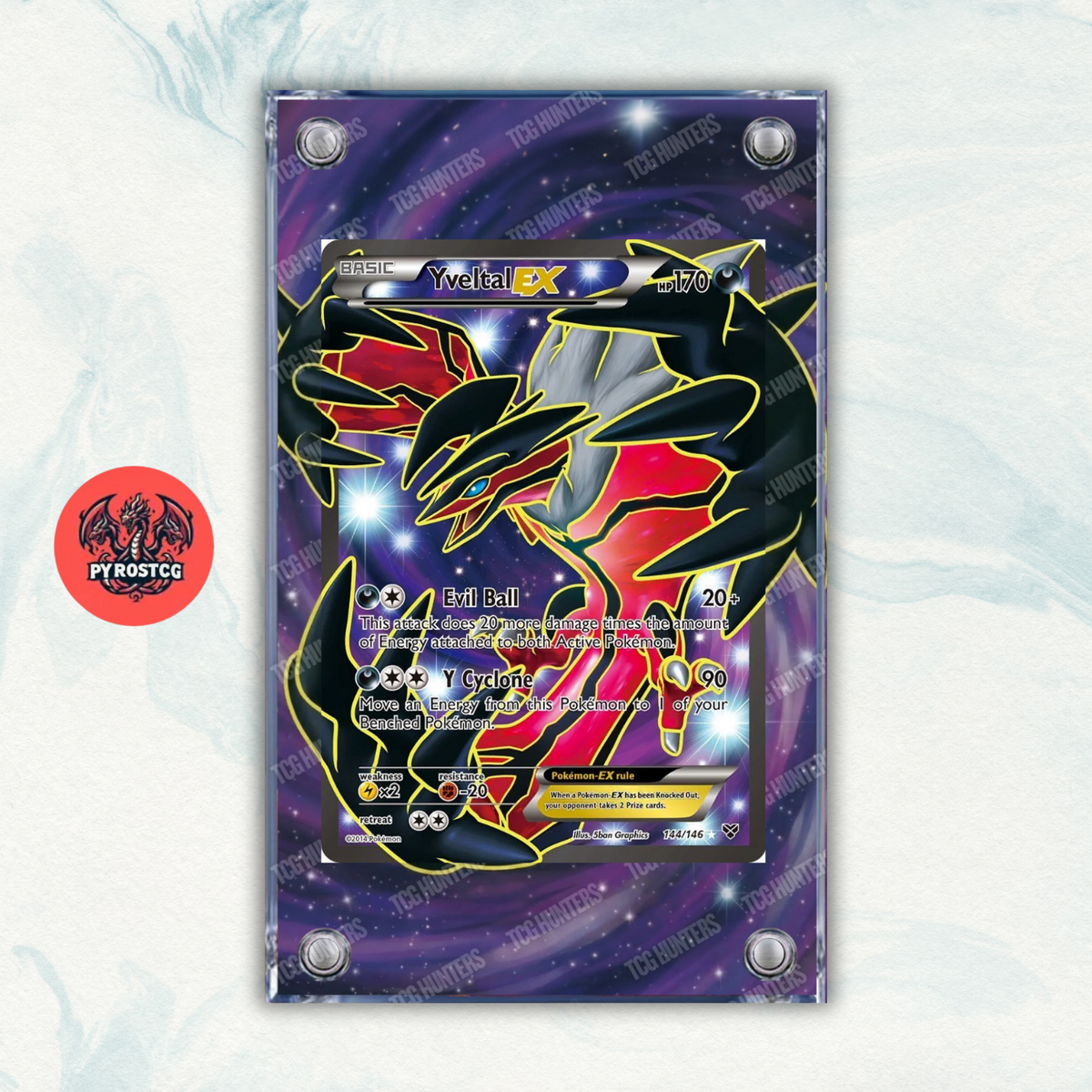 Pokémon Teca Magnetica Acrilico Extended Art - Yveltal EX XY 144 | Display Case0