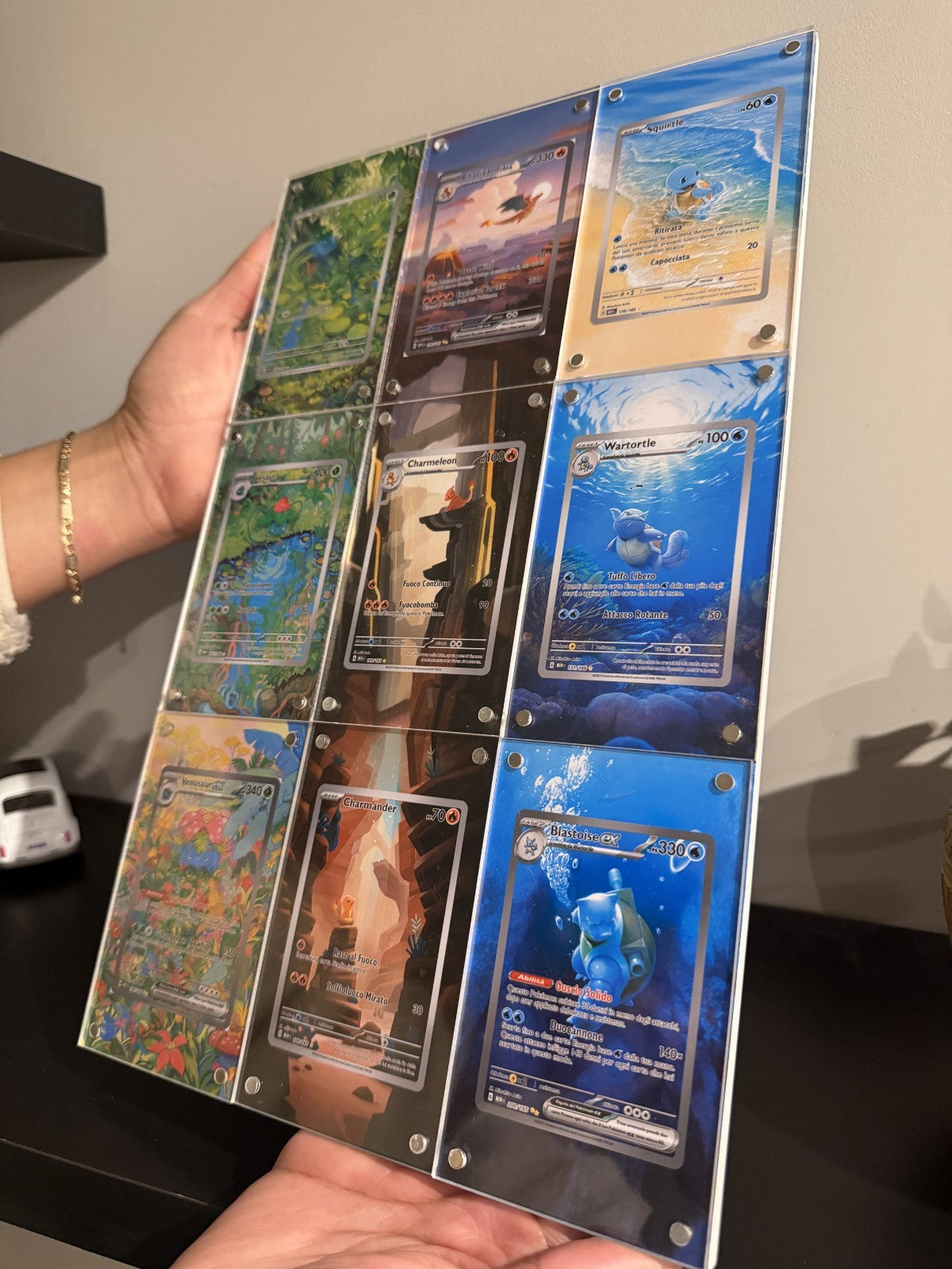 Pokémon x9 Teca Magnetica Extended Art + Cornice Magnetica - 151 Starters  2